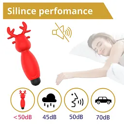 Вібратор для клітора Erospace Sweet Play Mini Reindeer Vibrator A10 8.8 см червоний - мініатюра 8