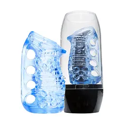 Мастурбатор Fleshlight Fleshskins Grip Blue Ice, надійна фіксація на руці, відмінно для пар та мінета - мініатюра 5