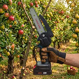 Безщіткова акумуляторна ланцюгова мініпила 6" Electric Saw у кейсі, 2 акумулятори + окуляри - мініатюра 2