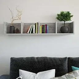 Полиця для книг Moreli Forte Erika 914x166x166 мм Бетон (id27-0000-31-beton) - мініатюра 2