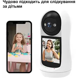 Поворотна wifi камера Nectronix V5 ICSee app з екраном (101153) - мініатюра 4