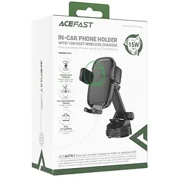 Автотримач з БЗП Acefast D49 Wireless Charging 15W Black - мініатюра 2
