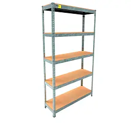 Металевий стелаж Emby Light Series (розмір 1800х900x300мм) 5 полиць ДСП до 100кг Оцинкований