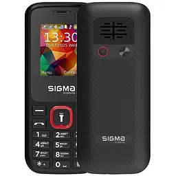 Мобільний телефон Sigma mobile X-style 171 Mini, чорний-Red, 2 Mini-SIM + Micro-SIM, дисплей 1.77" кольоровий (128x160), SC6531E