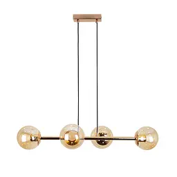 Люстра стельова Levistella 7529909-4 GOLD+BR, 4 плафона, E27, золото, метал, сучасний стиль