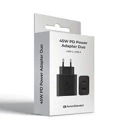 Зарядний пристрій Armorstandart AR-TA220 45 Вт, USB-A + USB-C, PD, швидке заряджання, чорний (ARM73646) - мініатюра 4