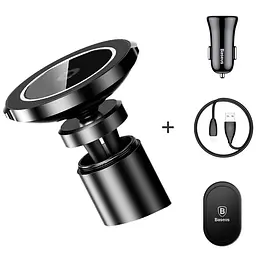 Автомобільний тримач холдер із БЗУ Baseus Big Ears Car Mount Wireless Charger WXER-01 - мініатюра 3