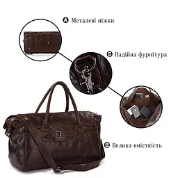 Сумка дорожня 14053 Vintage коричнева - мініатюра 4