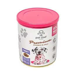 Вологий корм для дорослих собак Pet Chef, шматочки в желе з індичкою 800 г - мініатюра 3