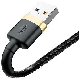 Кабель Baseus Cafule Cable USB to Ligthning 2A 3m CALKLF-RV1 Black-Gold - мініатюра 2