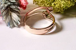Каблучка з червоного і білого золота з фіанітами 16 K-0316 - мініатюра 5
