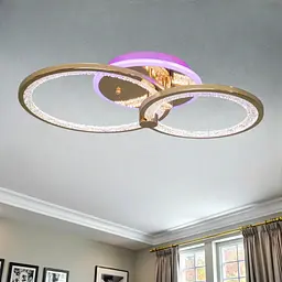 Стильна стельова LED-люстра для спальні Diasha 8180/2G LED 3color dimmer — золотий, 55 Вт, 33×53 см - мініатюра 3