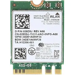 WiFi Модуль Mini PCI-e (M.2 2230) Intel 3160NGW Б/В