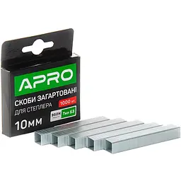 Скоби для будівельного степлера механічного APRO 10 x 11.3 x 0.7 мм розжарена в упаковці 1000 шт.