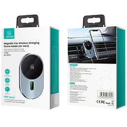 Автотримач з БЗП Usams US-CD170 15W Air Vent Grey - мініатюра 6