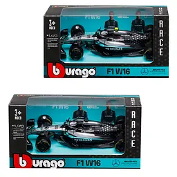 Автомодель Bburago Mercedes AMG F1 W16 Petronas 2025 в асортименті (18-38237) - мініатюра 9