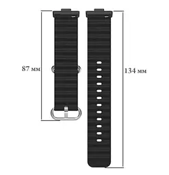 Силіконовий ремінець Primolux Ocean для смарт-годинника Huawei Watch Fit 3 Black - мініатюра 6