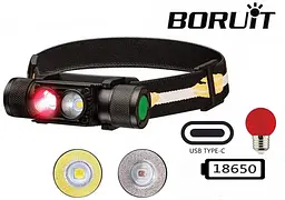 Налобний ліхтар Boruit H02B-Red (біле + червоне світло) без акумулятора - мініатюра 2