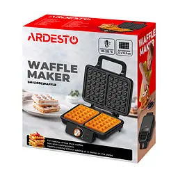 Вафельниця Ardesto 1200 Вт чорна (SM-L100LWAFFLE) - мініатюра 8