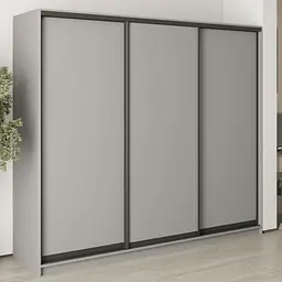 Шафа-купе тридверна MebelStar Уні BG 3ДСП 240x45x210 см Сіра мишка (MBS-7952)