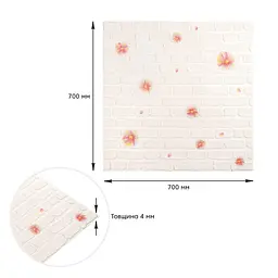 Панель стінова Sticker Wall 3D 700х700х4мм Рожеві квіти SW-00001978 - мініатюра 3