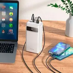 Портативна батарея Hoco J86B Electric 22.5W PD20W QC LCD Lamp 60000 mAh White - мініатюра 4