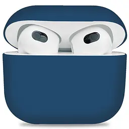 Силіконовий чохол для навушників Apple AirPods 3, Ultrathin Silicone Case, синій, захисний чохол, ультратонкий і легкий, захист від подряпин і пилу, м"який силікон, ArmorStandart (ARM60304)