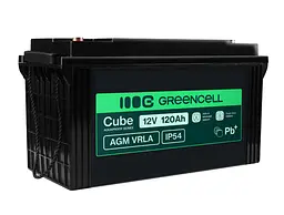 Акумулятор Green Cell AGM VRLA 12 V 120 Ah IP54 для фотоелектричних систем, яхт, човнів, сонячних панелей - мініатюра 1