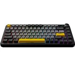 Клавіатура бездротова Ajazz AK820 MAX Plus, Black/Gray/Yellow, Bluetooth / USB 2.4GHz / Type-C, механічна (перемикачі Daydream), 81 кнопка, RGB підсвічування, 0.85" TFT екран, колесо прокурутки, радіус дії до 10 м, кабель 1.6 м - мініатюра 5