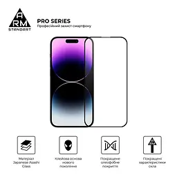 Захисне скло на Apple iPhone 16 Pro Max з олеофобним покриттям, Pro, повне проклеювання, антистатичний і пиловідштовхуючий шар, 9H, самоклеючеся, 2.5D, на весь екран, антистатичний клей, ArmorStandart (ARM78511) - мініатюра 2