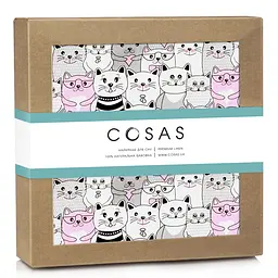 Пелюшка багаторазова Cosas непромокаюча Rose Cats 70х120 см, рожева