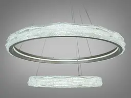 Стильна підвісна LED-люстра для кухні-студії Diasha 583-800+500G золото, 2 кільця, 200 Вт, 80 см, до 30 м2 - мініатюра 3