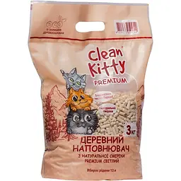 Наповнювач для котячого туалету Clean Kitty Premium White з натуральної смереки 3 кг