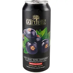 Сидр Gardenz Чорна смородина звичайний газований солодкий 5.4% 0.5 л з/б - мініатюра 2