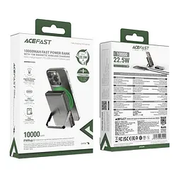 Зовнішній аккумулятор ACEFAST M17 PD20W/22.5W magnetic fast charging power bank with stand 10000mAh - мініатюра 2