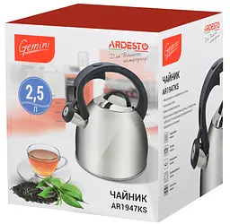 Чайник Ardesto Gemini Cremona 2.5 л сірий (AR1947KS) - мініатюра 3