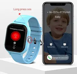 Дитячий смарт годинник Lemfo M52 з GPS трекером, 4G сім карткою та прослушкою Чорний  - мініатюра 13