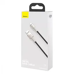 Кабель Baseus Cafule Metal USB - Lightning (M/M), 2.4A, 1 м Чорний (6953156202245) - мініатюра 3