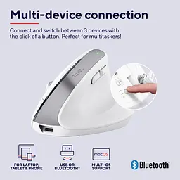 Мишка Trust Bayo+ Ergonomic Wireless/Bluetooth White (25399) - мініатюра 8