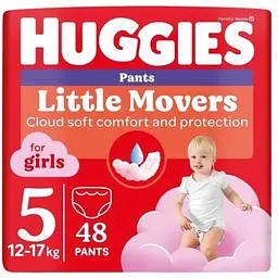Підгузки-трусики Huggies Little Movers/Pants 5 Mega 12-17 кг для дівчаток 48 шт.