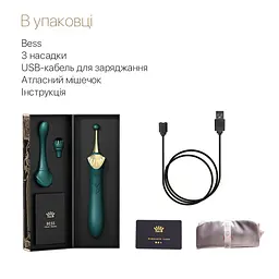 Вагінально-кліторальний вібратор Zalo - Bess Turquoise Green, багатофункціональний із насадками - мініатюра 7