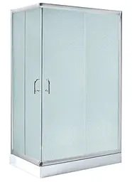 Набір Lidz Душова кабіна Wawel SC100x80.SAT.LOW.FR, прямокутна, скло Frost 5 мм + Душовий піддон Kapielka ST100x80x14