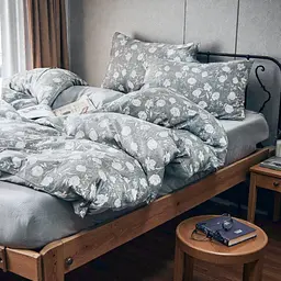 Постільна білизна полуторна з мокрої бавовни з простирадлом на резинці Mallory Home Print 1 21133 150х210 см