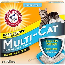 Бентонітовий наповнювач Arm & Hammer MULTICAT 12 кг грудкуючий для котячого туалету без аромату