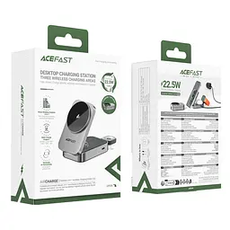 БЗП Acefast E22 desktop 3-in-1 Metal gray - мініатюра 6