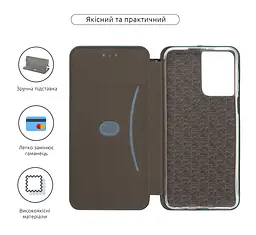 Чехол-книжка для Motorola G55 5G, G-Case, зеленый, кожаный чехол-книжка из экокожи (PU) и TPU, с магнитом, с подставкой и вместительным кардхолдером, противоударный, защита всего корпуса, ArmorStandart (ARM81221) - мініатюра 3