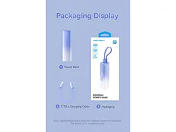 Зовнішній акумулятор (Power Bank) Vention 5000mAh 20W Blue (FHWL0) - мініатюра 8