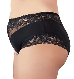 Трусики Cottelli Curves з відкритим кроковим швом та намистинами, 4XL (чорний) - мініатюра 2