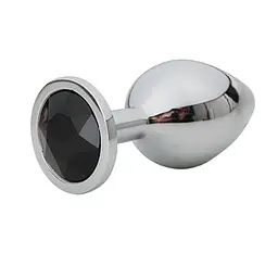 Анальна пробка Fantasy Silver Butt Plug Diamond S 7 см (чорний) - мініатюра 2