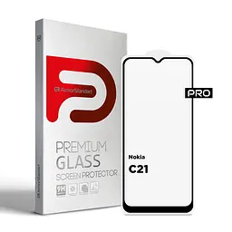 Захисне скло на Nokia C21 з олеофобним покриттям, Pro, повне проклеювання, антистатичний і пиловідштовхуючий шар, 9H, самоклеючеся, 2.5D, на весь екран, антистатичний клей, ArmorStandart (ARM70431)